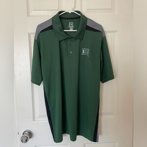 University Of Hawaii Warriors Football Men's Black Green Polo Sz Large Pro Edge